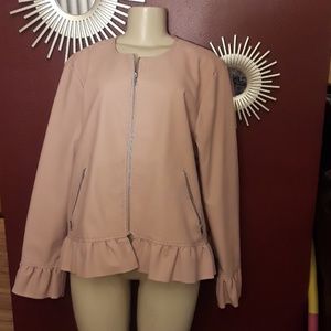 NWT! Light pink faux leather jacket